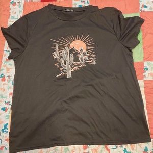 SHEIN gray shirt with cactus picture